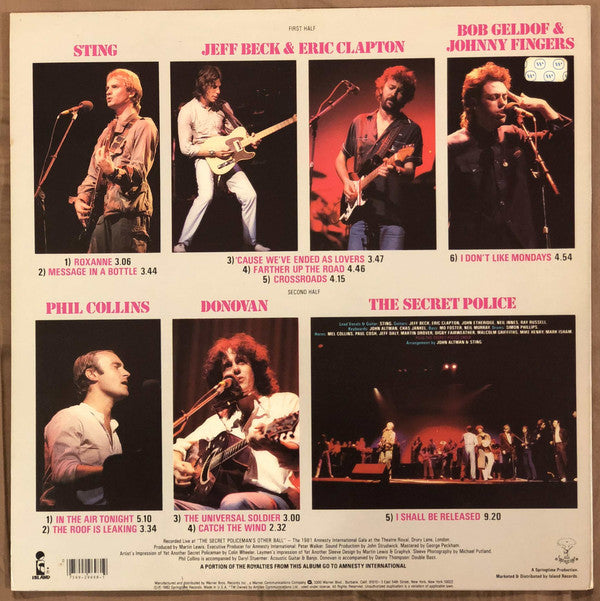 Various : The Secret Policeman's Other Ball (The Music) (LP, Album, Los)