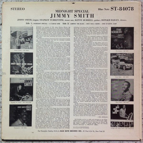 Jimmy Smith : Midnight Special (LP, Album, Pla)