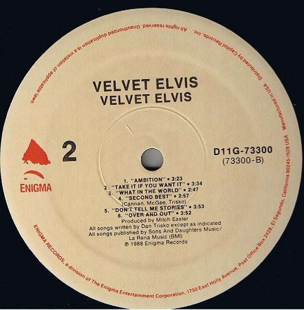 Velvet Elvis : Velvet Elvis (LP, Album)