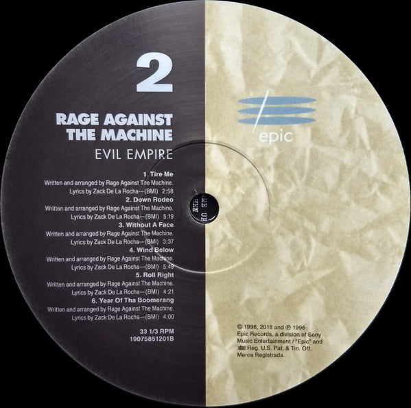 Rage Against The Machine : Evil Empire (LP, Album, RE, RM, 180)