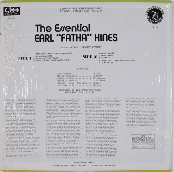 Earl "Fatha" Hines* : The Essential Earl "Fatha" Hines (LP)