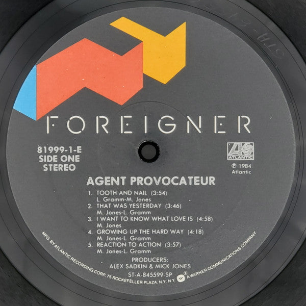 Foreigner : Agent Provocateur (LP, Album, SP )