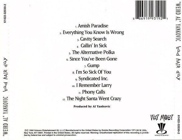 "Weird Al" Yankovic : Bad Hair Day (CD, Album, RE)