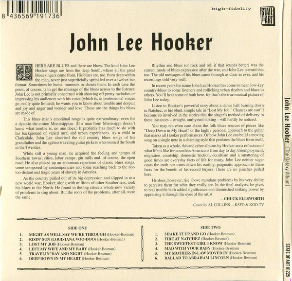 John Lee Hooker : John Lee Hooker (The Galaxy Album) (CD, Album, Ltd, RE, RM, Gat)