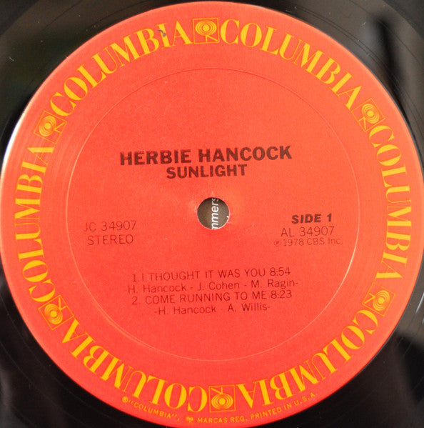 Herbie Hancock : Sunlight (LP, Album, San)