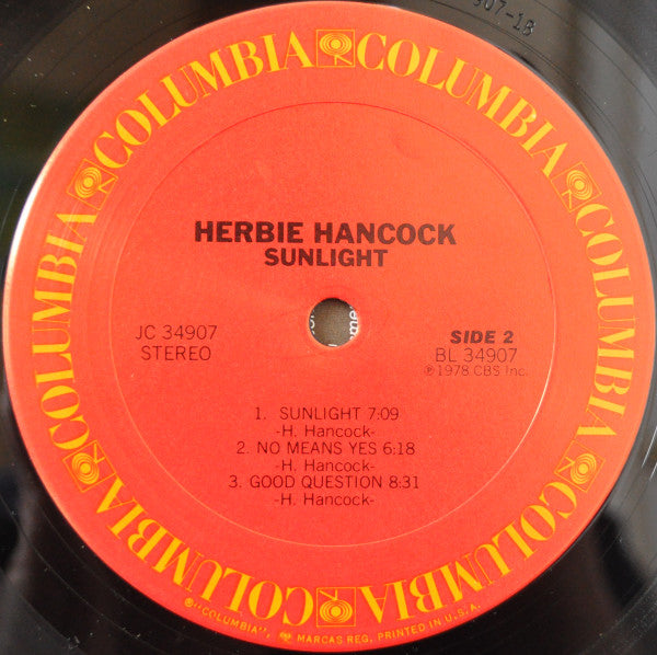 Herbie Hancock : Sunlight (LP, Album, San)