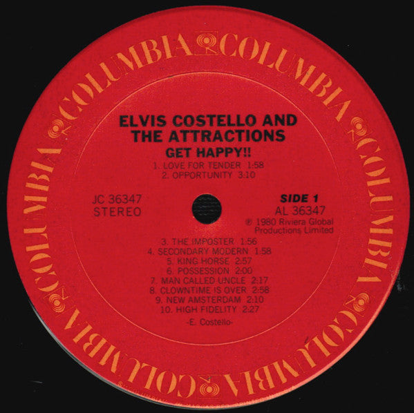 Elvis Costello & The Attractions : Get Happy!! (LP, Album, Pit)