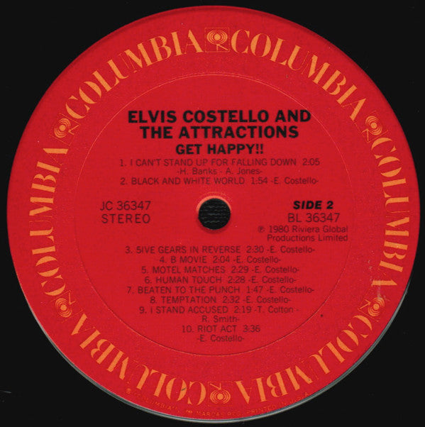 Elvis Costello & The Attractions : Get Happy!! (LP, Album, Pit)