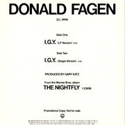 Donald Fagen : I.G.Y. (What A Beautiful World) (12", Promo)