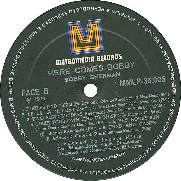 Bobby Sherman : Here Comes Bobby (LP)