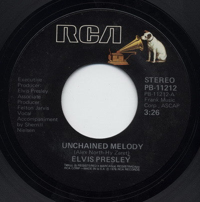 Elvis Presley : Unchained Melody (7", Single, Mono)
