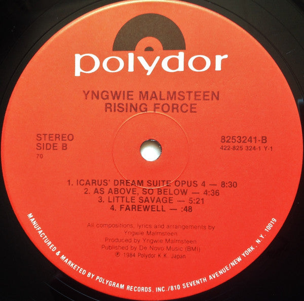 Yngwie J. Malmsteen* : Rising Force (LP, Album, RCA)