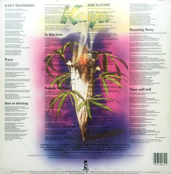 Bob Marley & The Wailers : Kaya (LP, Album, RP)