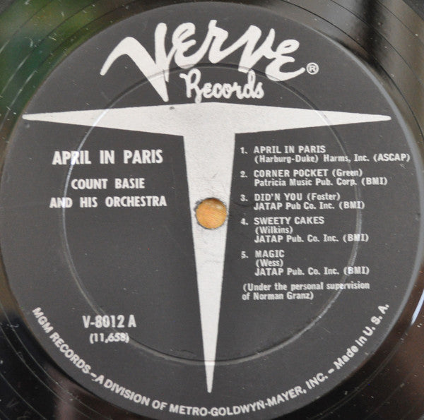 Count Basie And His Orchestra* : April In Paris (LP, Album, Mono)