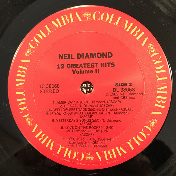 Neil Diamond : 12 Greatest Hits, Vol. II (LP, Comp)