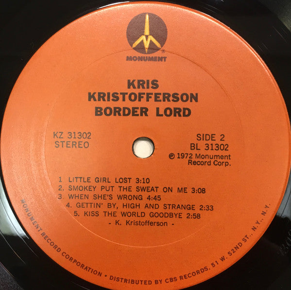 Kris Kristofferson : Border Lord (LP, Album, Ter)