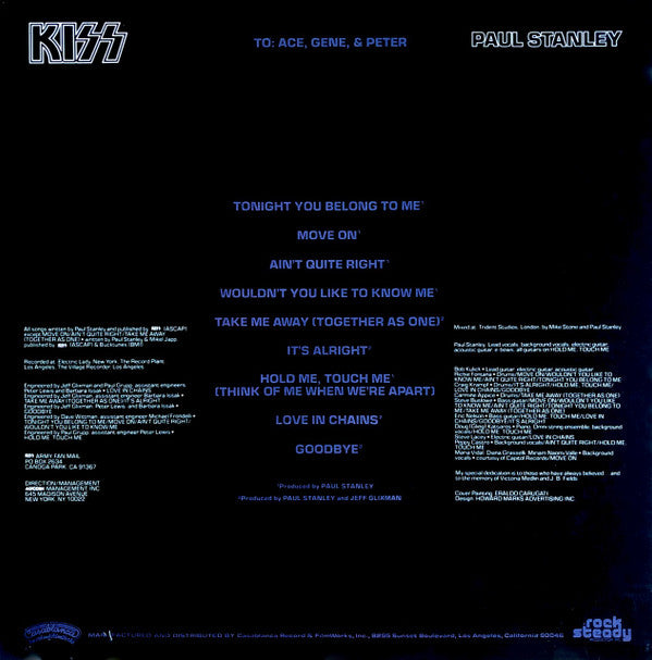 Kiss, Paul Stanley : Paul Stanley (LP, Album, Spe)