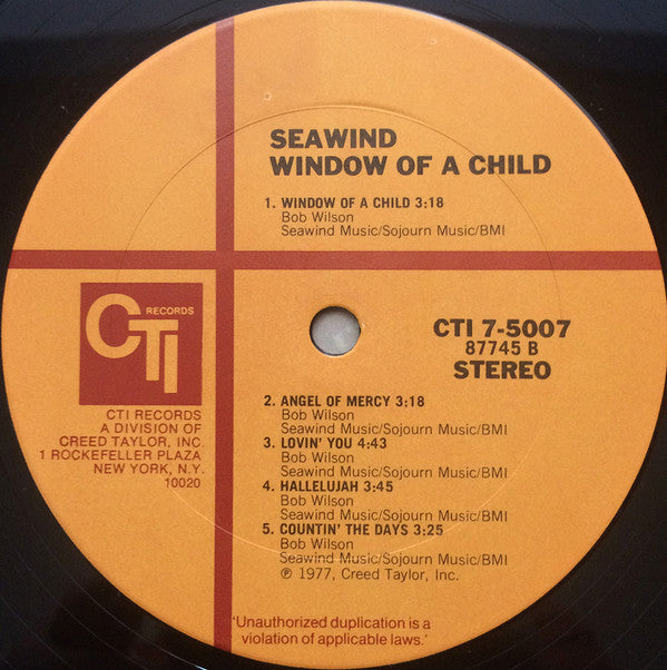 Seawind : Window Of A Child (LP, Album, San)