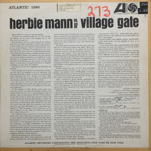 Herbie Mann : Herbie Mann At The Village Gate (LP, Album, Mono, MGM)