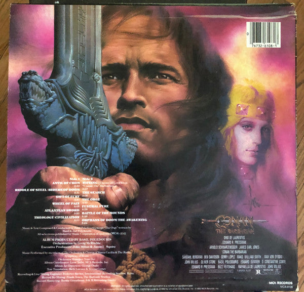 Basil Poledouris : Conan The Barbarian - Original Motion Picture Soundtrack (LP, Album, Pin)