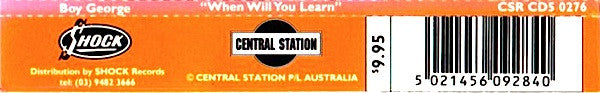 Boy George : When Will You Learn (CD, Single)