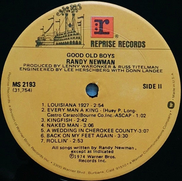 Randy Newman : Good Old Boys (LP, Album, RP, Gol)