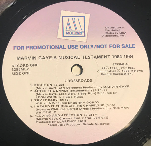 Marvin Gaye : A Musical Testament 1964 - 1984 (2xLP, Comp, Promo)