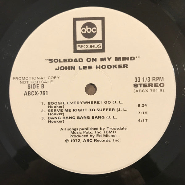 John Lee Hooker : Live At Soledad Prison (LP, Album, Promo, RCA)