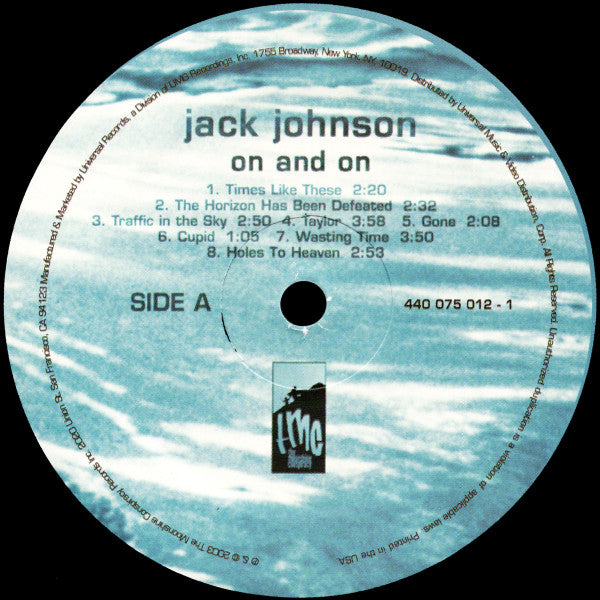 Jack Johnson : On And On (LP, Album, Gat)