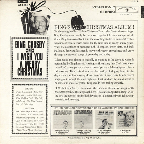 Bing Crosby : I Wish You A Merry Christmas (LP, Album, Gol)