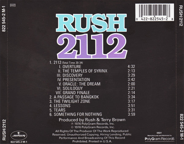 Rush : 2112 (CD, Album, RE)
