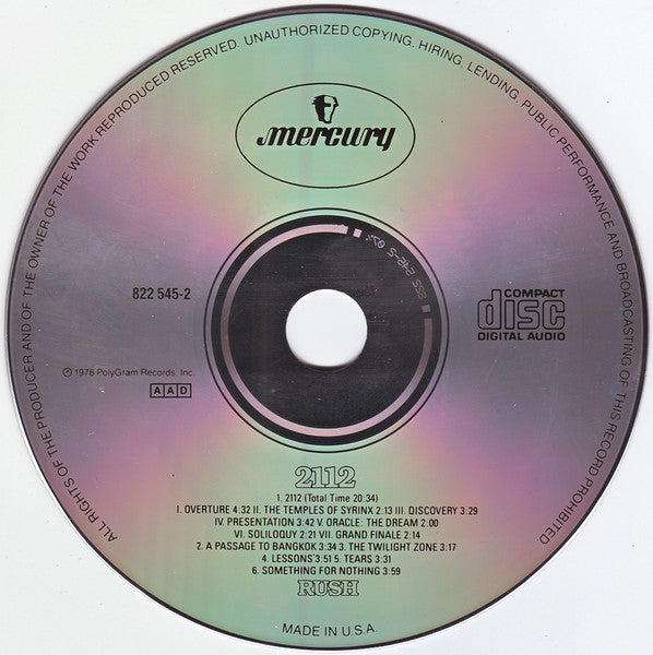 Rush : 2112 (CD, Album, RE)