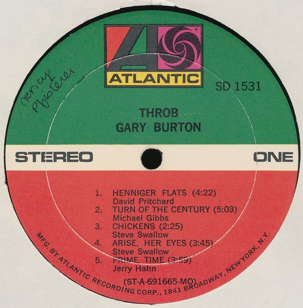 Gary Burton : Throb (LP, Album, MO )
