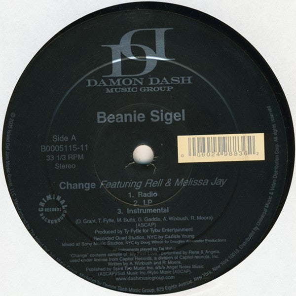 Beanie Sigel Featuring Rell & Melissa Jay : Change (12", Single)