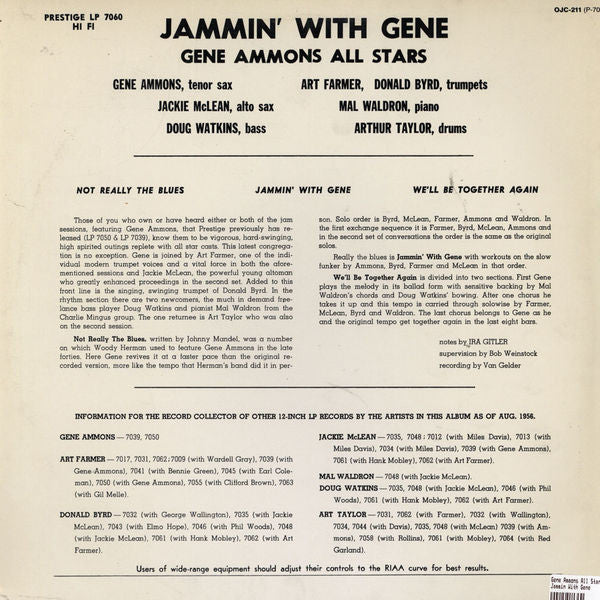 Gene Ammons All Stars* : Jammin' With Gene (LP, Album, RE)