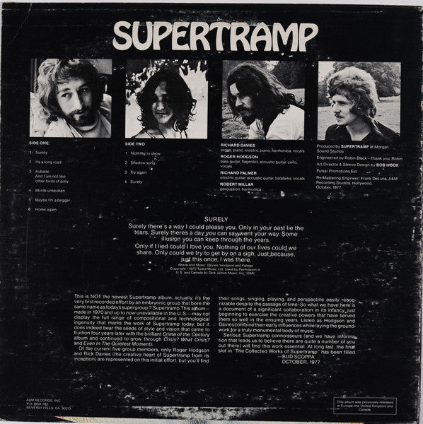 Supertramp : Supertramp (LP, Album, RE, RM, Mon)