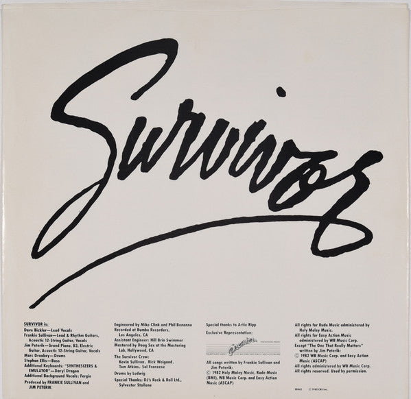 Survivor : Eye Of The Tiger (LP, Album, Car)