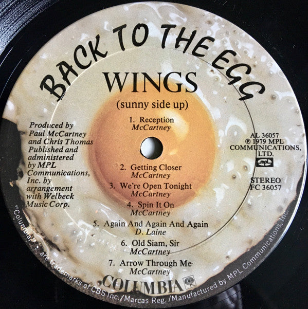 Wings (2) : Back To The Egg (LP, Album, San)
