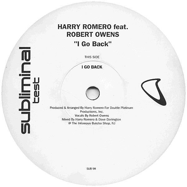 Harry "Choo Choo" Romero Feat. Robert Owens : I Go Back (12", S/Sided, TP)