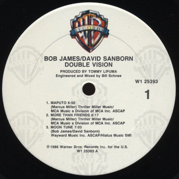 Bob James & David Sanborn : Double Vision (LP, Album, Club, Car)