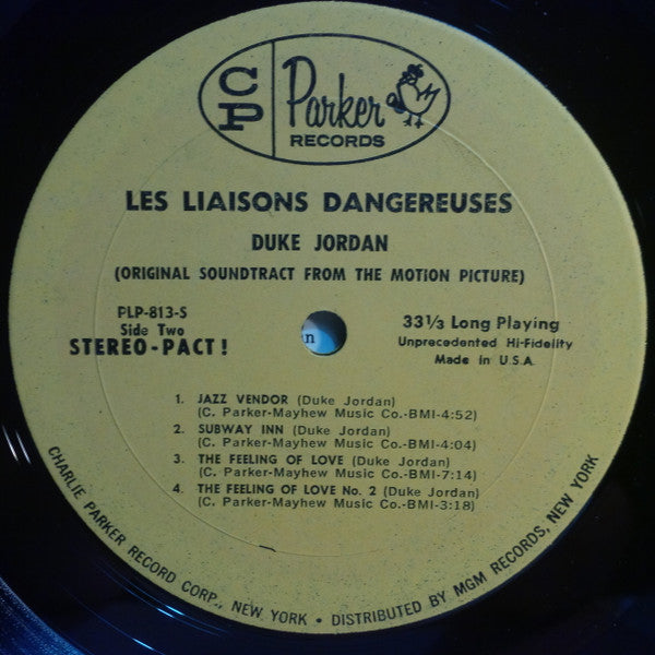 Duke Jordan : Les Liaisons Dangereuses (Music Of The Original Soundtrack From The Motion Picture) (LP, Album)