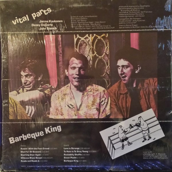 Jorma Kaukonen & Vital Parts : Barbeque King (LP, Album, Ind)