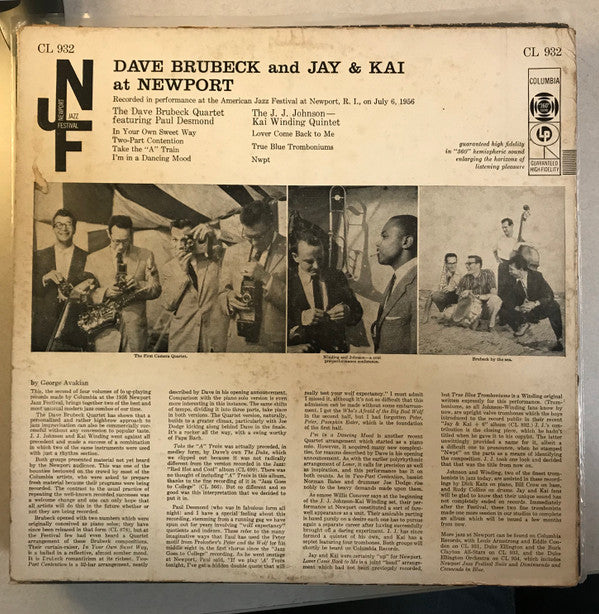 Dave Brubeck And Jay* & Kai* : At Newport (LP, Album, Mono, Hol)