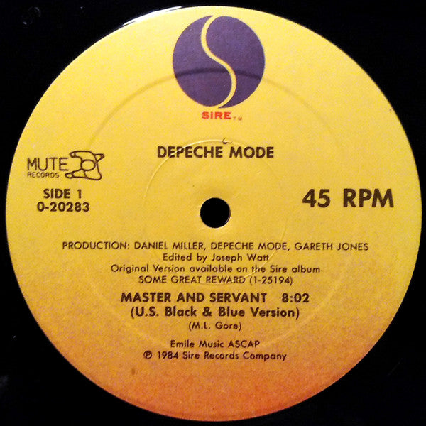 Depeche Mode : Master And Servant (U.S. Black & Blue Version) (12", Maxi)