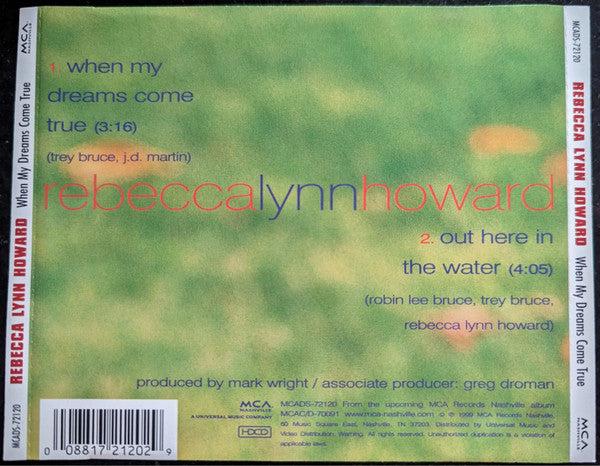 Rebecca Lynn Howard : When My Dreams Come True (HDCD, Single)