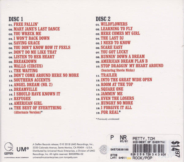 Tom Petty And The Heartbreakers : The Best Of Everything (The Definitive Career Spanning Hits Collection 1976-2016) (2xCD, Comp, RM)