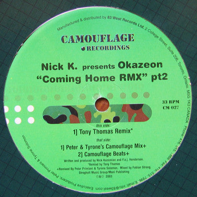 Nick K Presents Okazeon : Coming Home (Remix) (Pt 2) (12")