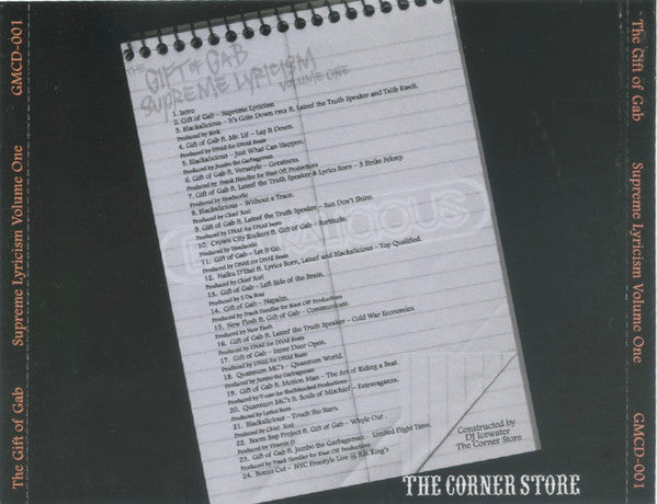 The Gift Of Gab : Supreme Lyricism Volume One (CD, Ltd, Mixtape, P/Mixed)