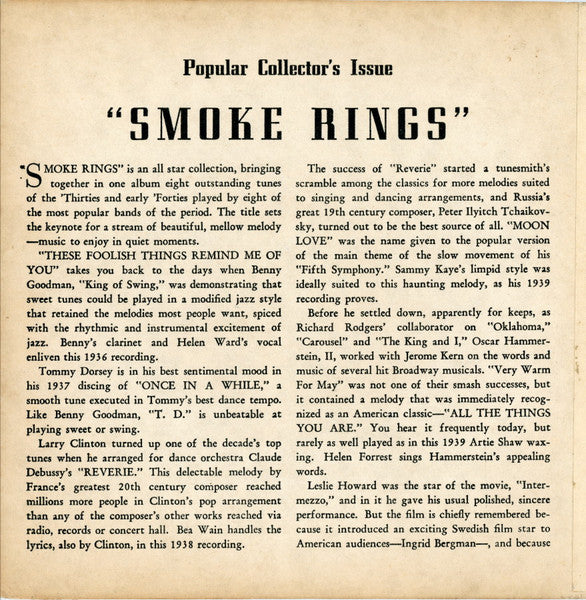 Various : Smoke Rings (2x7", Album, EP, Comp, Gat)