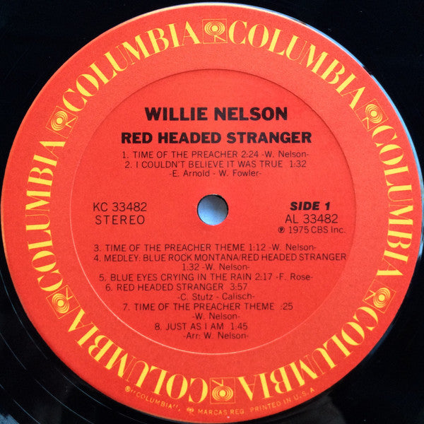 Willie Nelson : Red Headed Stranger (LP, Album, RP, Ter)